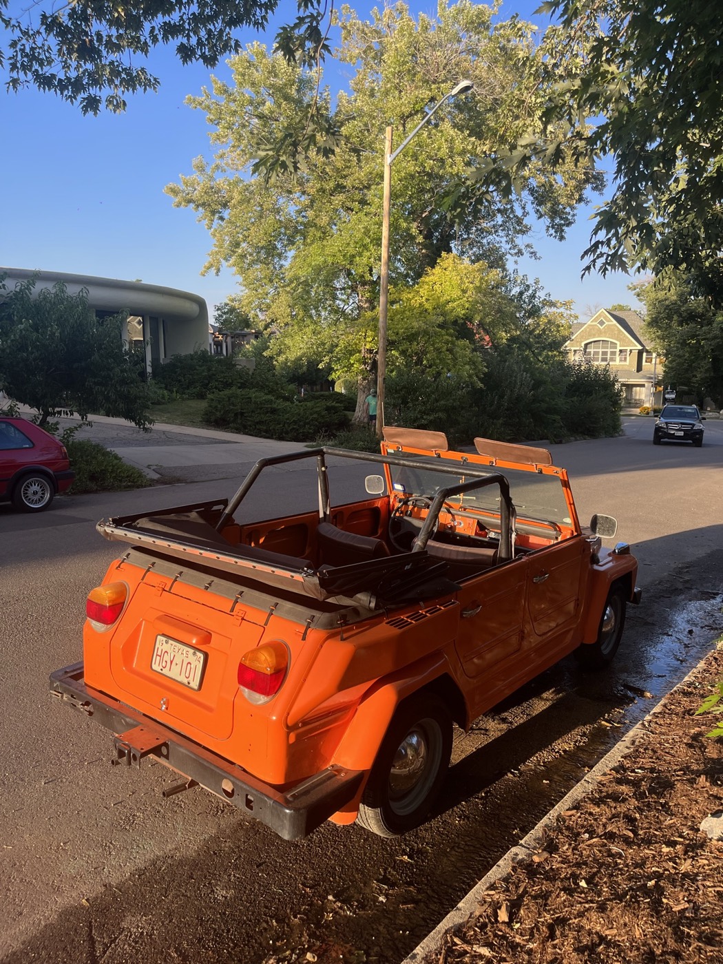 The Volkswagen Thing, doors on, top off, original 1974 Texas plates